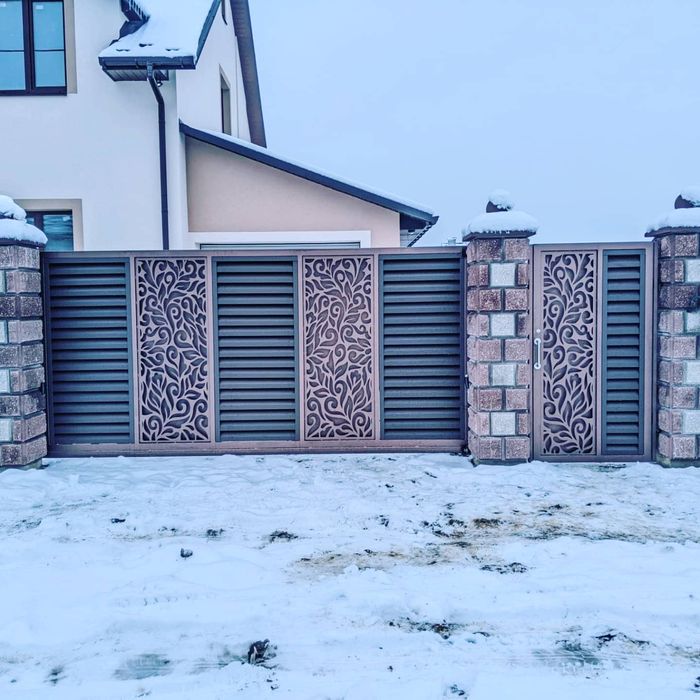 Ворота ковані. Відкатні ворота. Фіртка. Ковка. Металоконструкції