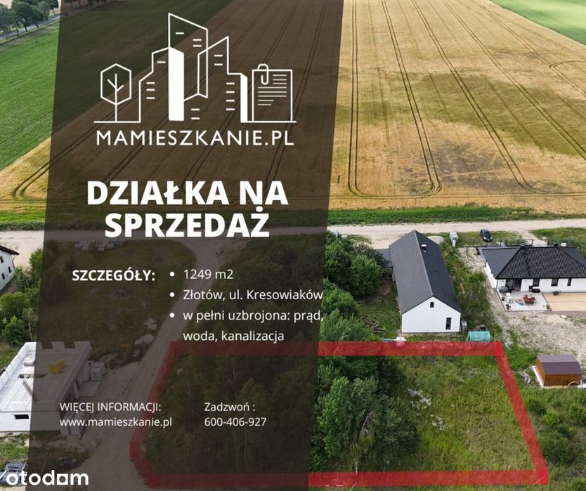 Działka budowlana z projektem ul. Kresowiaków