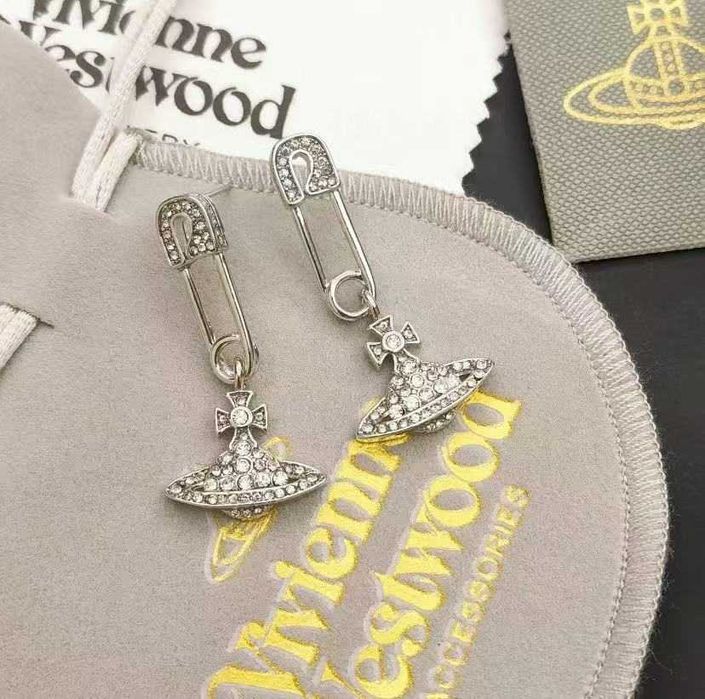 Vivienne Westwood Lucrece Crystal Broszka Mosiądz Damska Srebrna