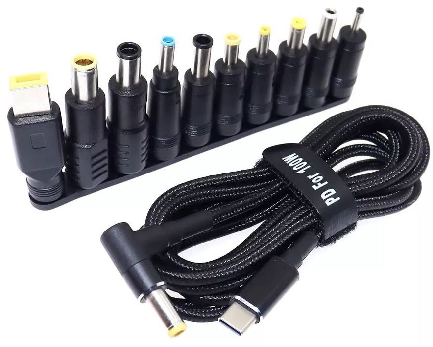 Кабель живлення для ноутбука з набором перехідників 100W