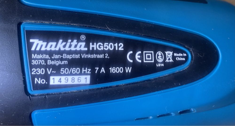 Технічний фен → Makita HG5012K на 1.6 кВт. + КЕЙС та НАСАДКИ !