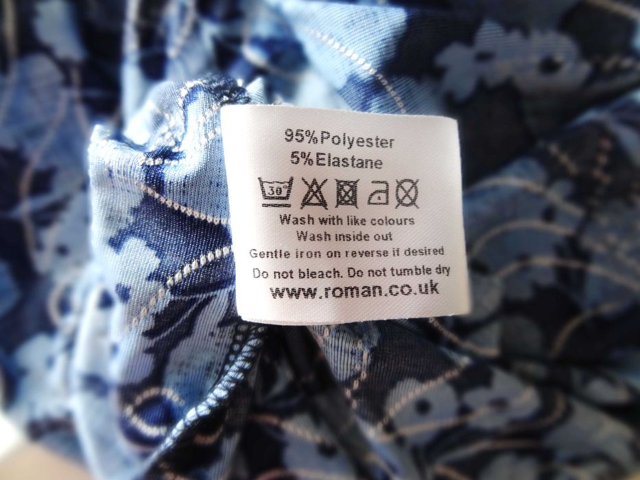 Damska bluzka z rozciągliwej dziany, nowa, Roman, rozm. 14