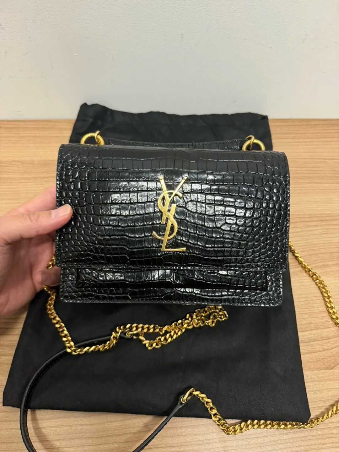 Torebka Saint Laurent Sunset Crossbody w kolorze czarnym