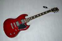 Harley Benton DC-CUSTOM Cherry nowa gitara SG - ustawiona!