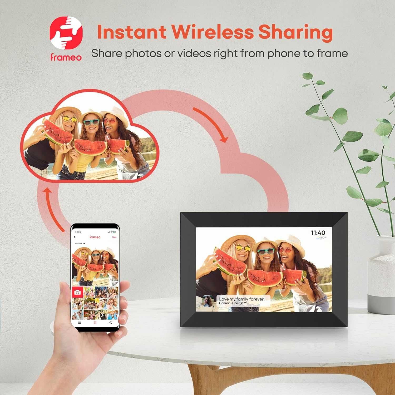 Frameo 10,1" Wi-Fi Cyfrowa Ramka na Zdjęcia — model BIGASUO