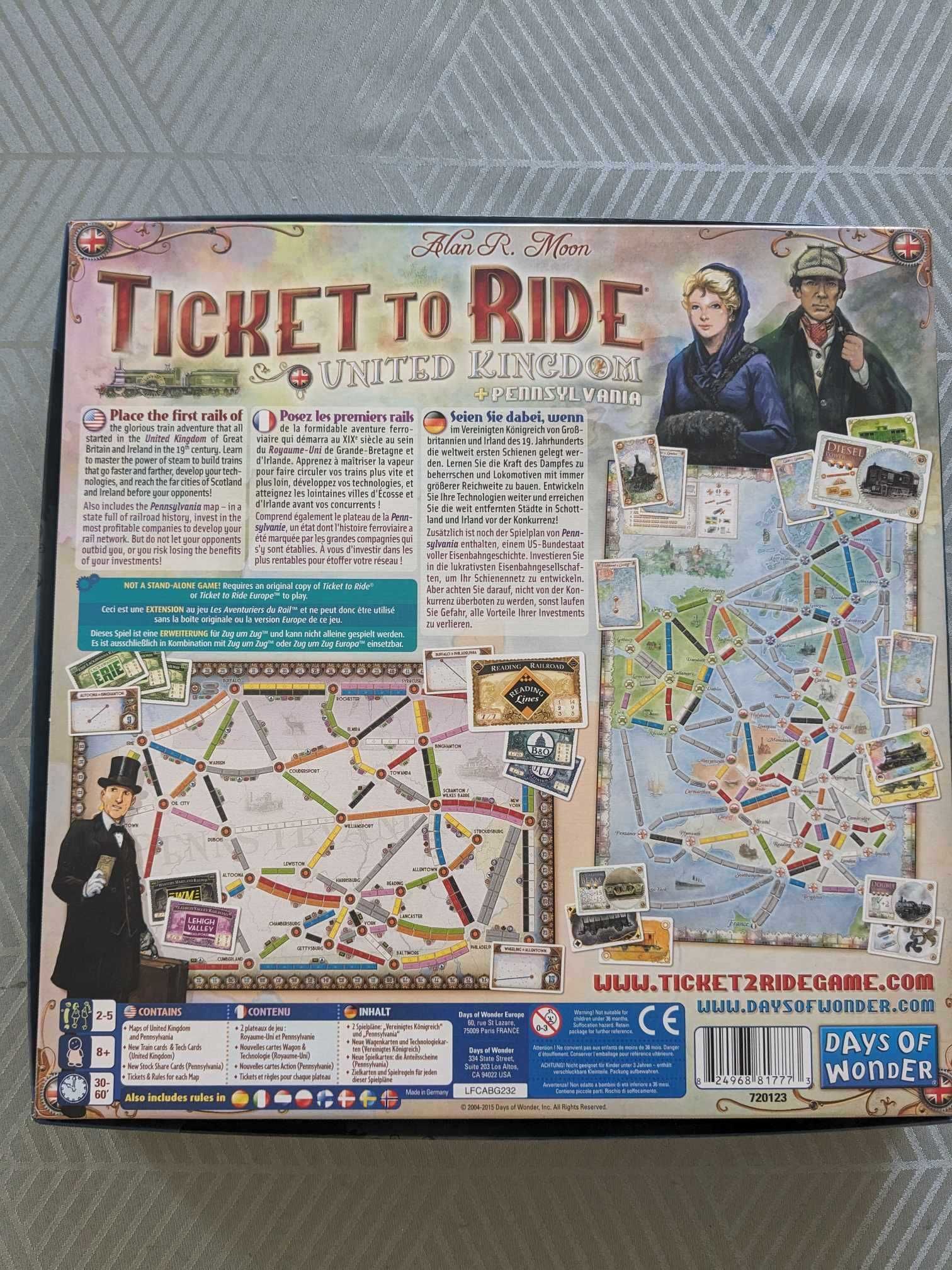 Доповнення до гри «Ticket to Ride: United Kingdom & Pennsylvania»
