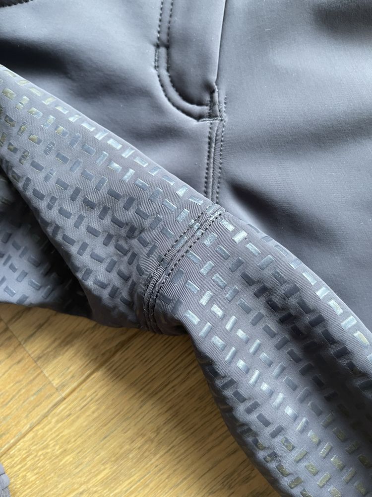 Legginsy bryczesy ocieplane zimowe 40 softshell szare fiolet
