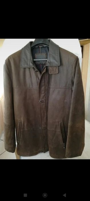 Blusão em couro Marrom