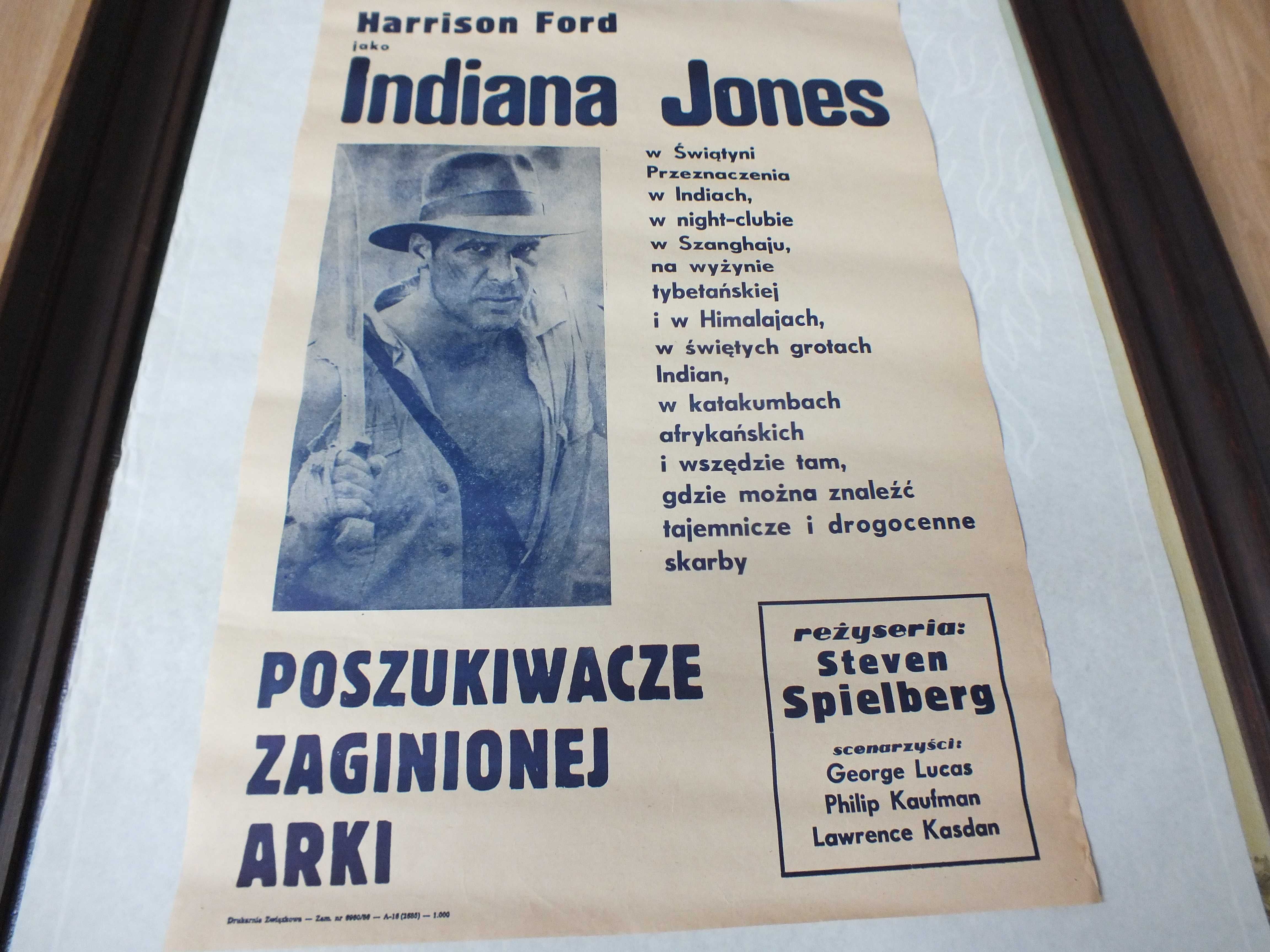 Unikat-Plakat filmowy -INDIANA JONES-Drukarnia Związkowa K-ów 1985