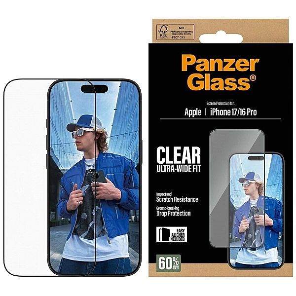 Szkło hartowane PanzerGlass Ultra-Wide Fit EasyAligner na iPhone 17 /