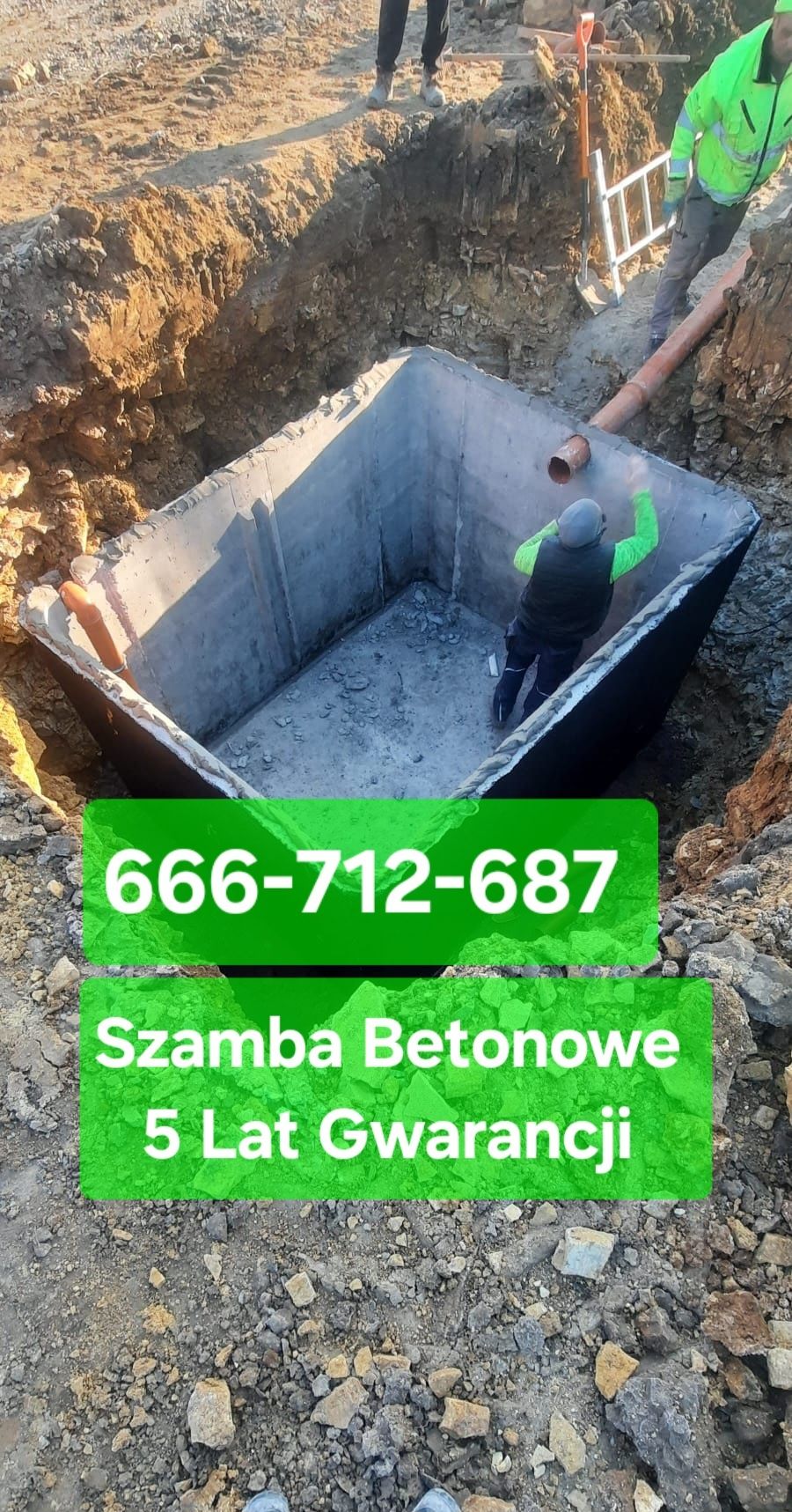 Szambo betonowe 4,5,6,7,8,9,10,12,14m3 Zbiorniki betonowe 10m3 montaż