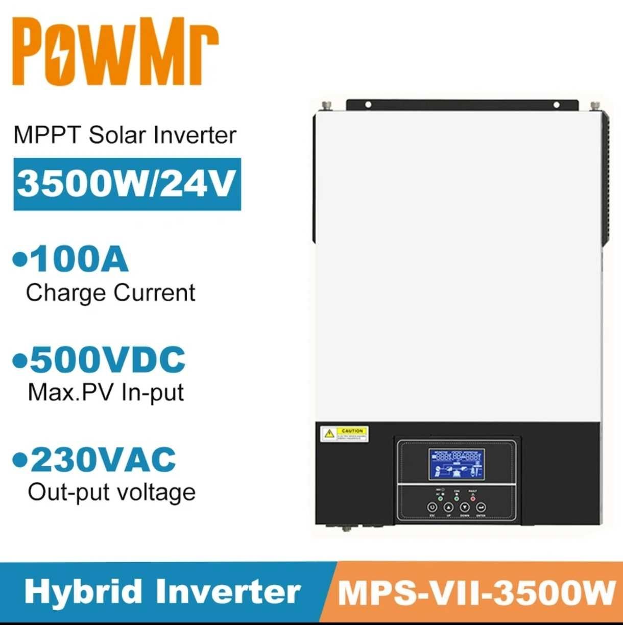 Автономний гібридний інвертор PowMr 3.5 кВт 24v. MPS-VII 3.5KW
