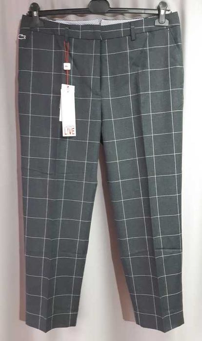Брюки женские серые, клетка Lacoste