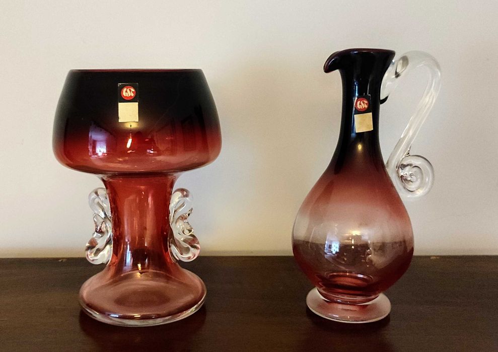 Puchar wazon antyk Tarnowiec motylek szkło prezent prezent PRL Wigilia