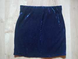 Mini spódniczka Esmara by Heidi Klum  granatowa błyszcząca r. M/38