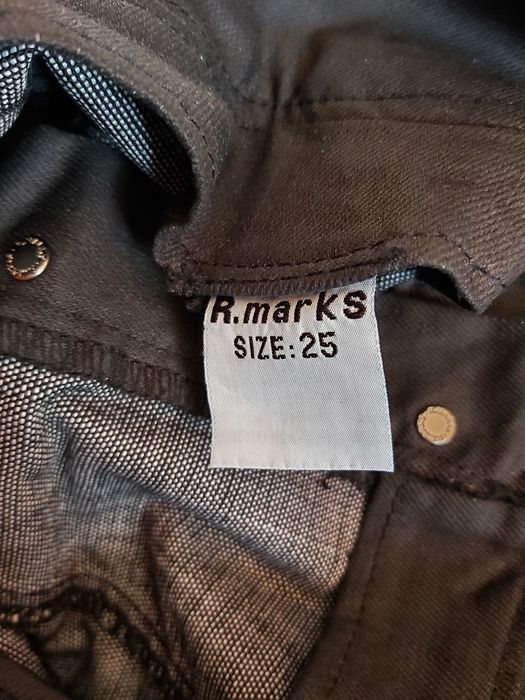 Spódniczka spódnica na szelkach woskowana czarna jeansowa r. 25 XS S