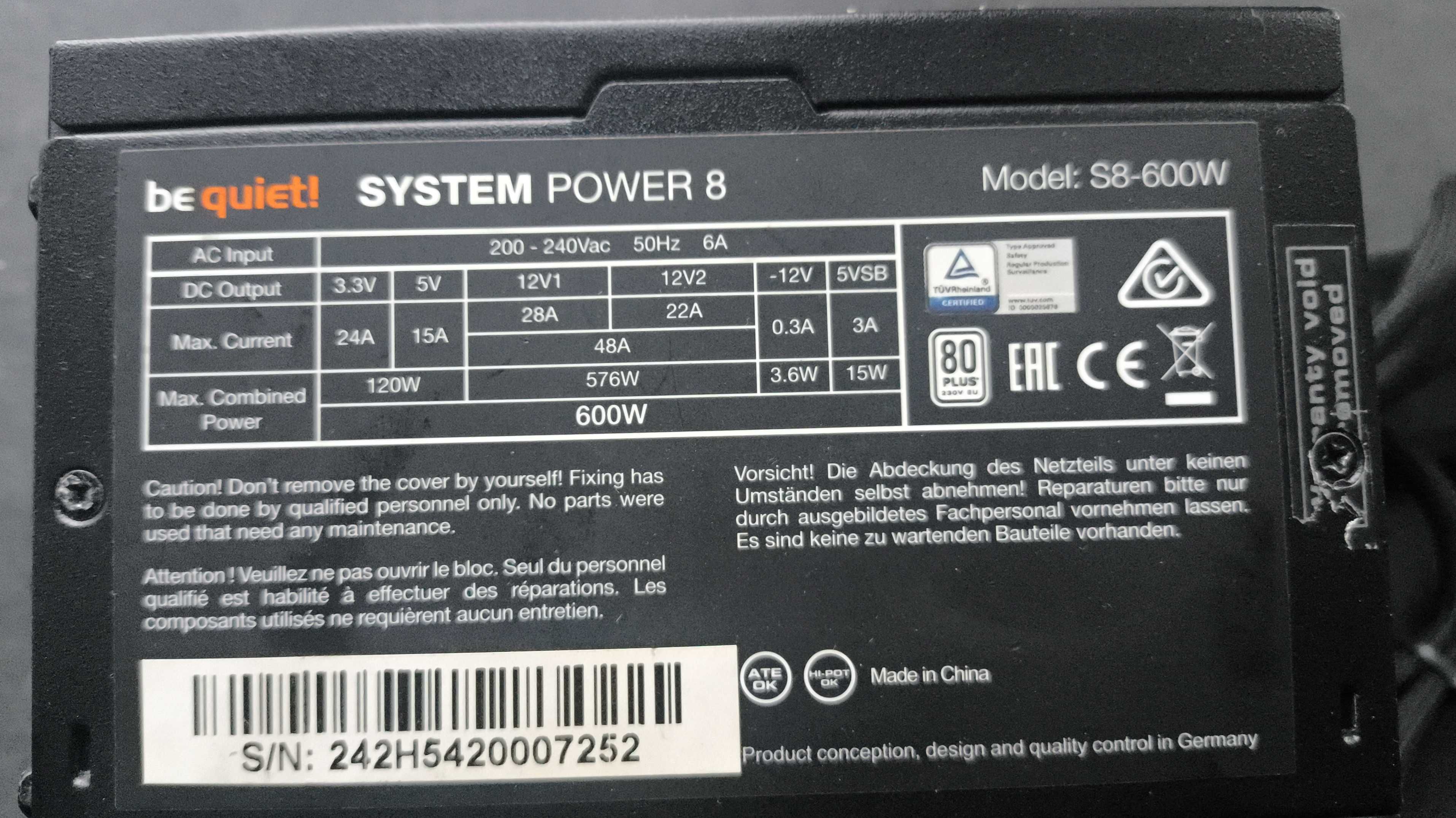 be quiet! 600W System Power 8 BOX 80+
