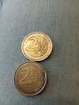 Duas moedas de 2€ moedas raras.