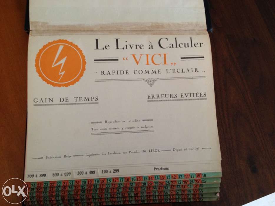 Le Livre a Calculer Vici - Livro de calculo