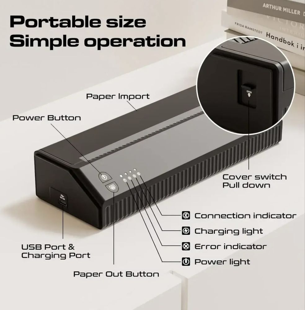 Принтер для трафаретів STIGMA MHT‑P8008 | Bluetooth | 2500 мА·год