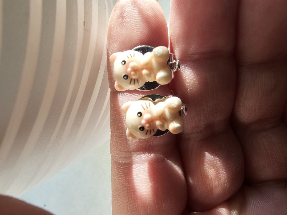 Klipsy dla dziewczynki kotki handmade