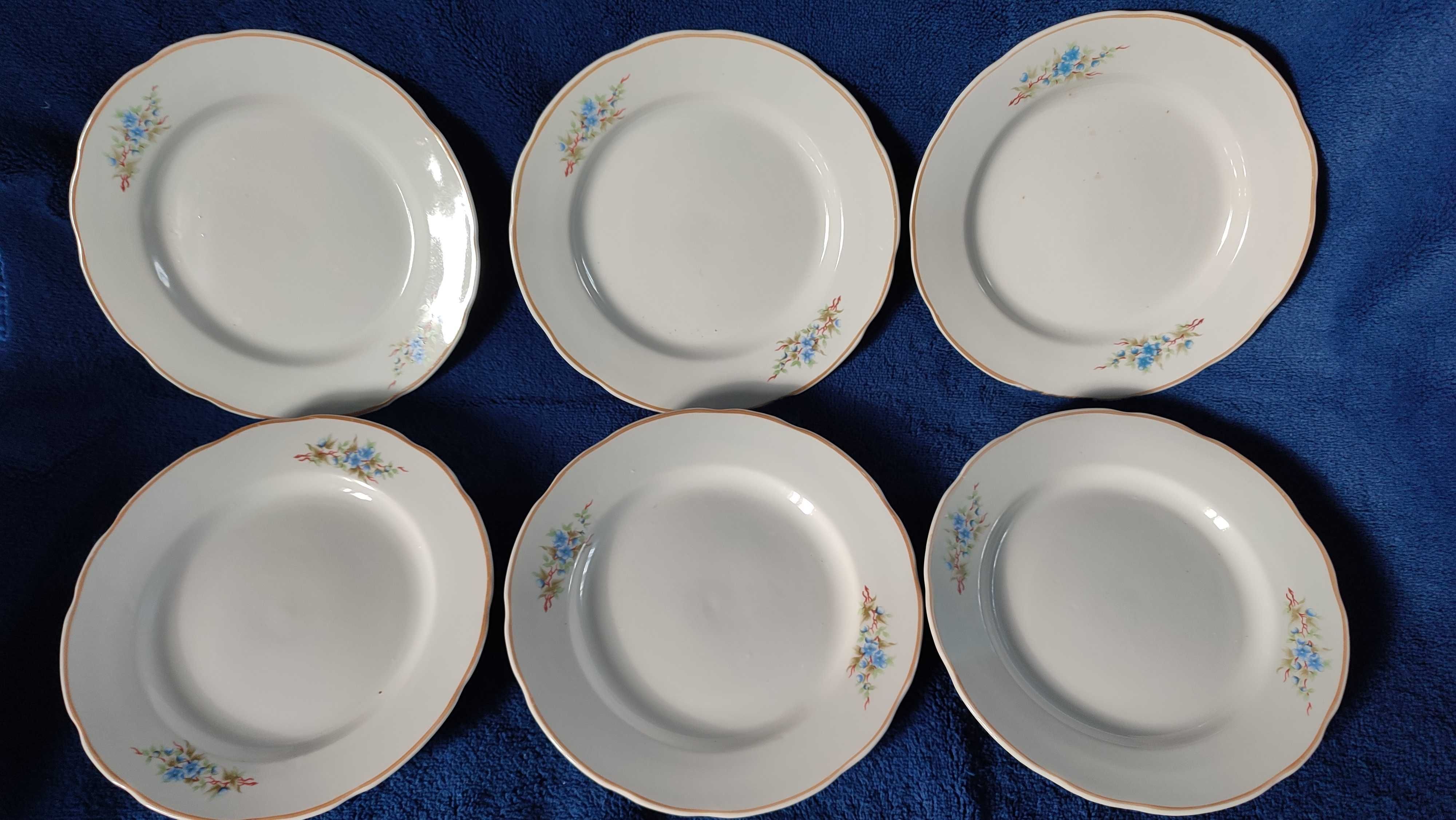 6 x Talerz porcelanowy PRL vintage retro antyk