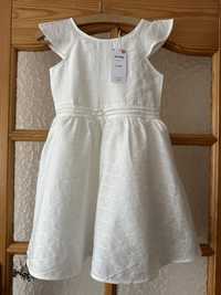 Sukienka dla dziewczynki, nowa, biała, Sinsay, roz. 134