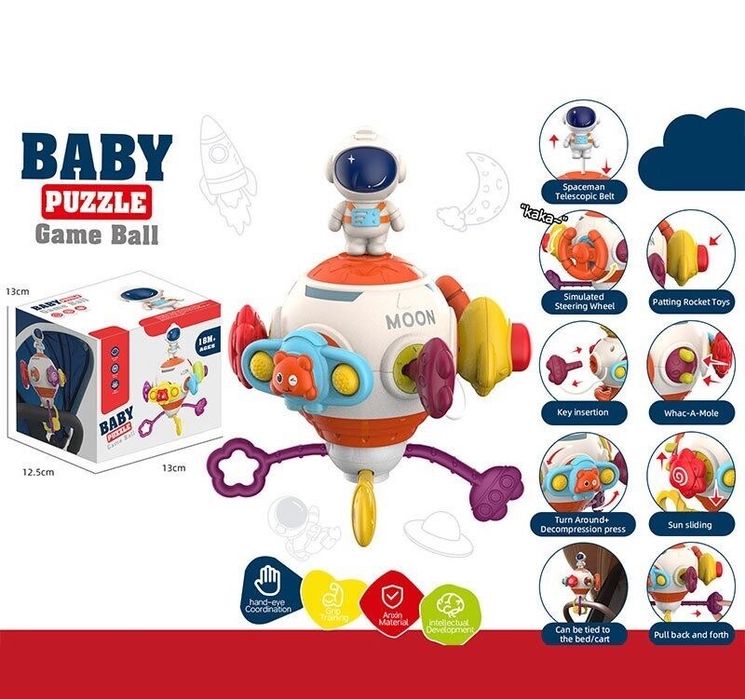 Бізіборд,2 види (пальчикові ігри, гумові елементи, тріскачка, пискавка