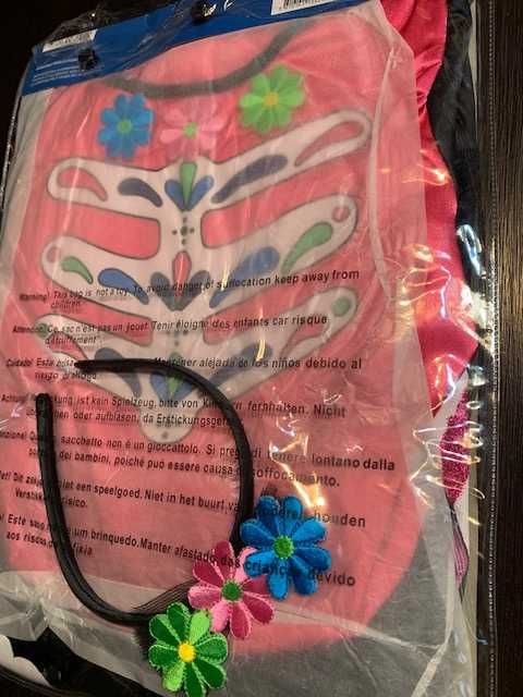 Strój na halloween, bal sukienka + opaska wiek 7-9lat Nowy