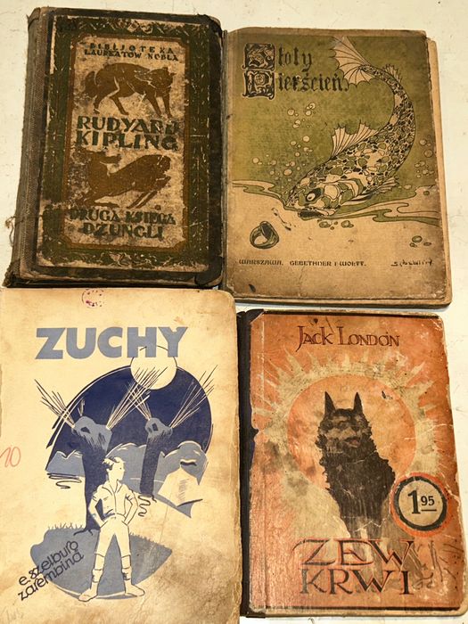 Stare książki KIPLING,Złoty Pierścień,ZUCHY,Zew Krwi