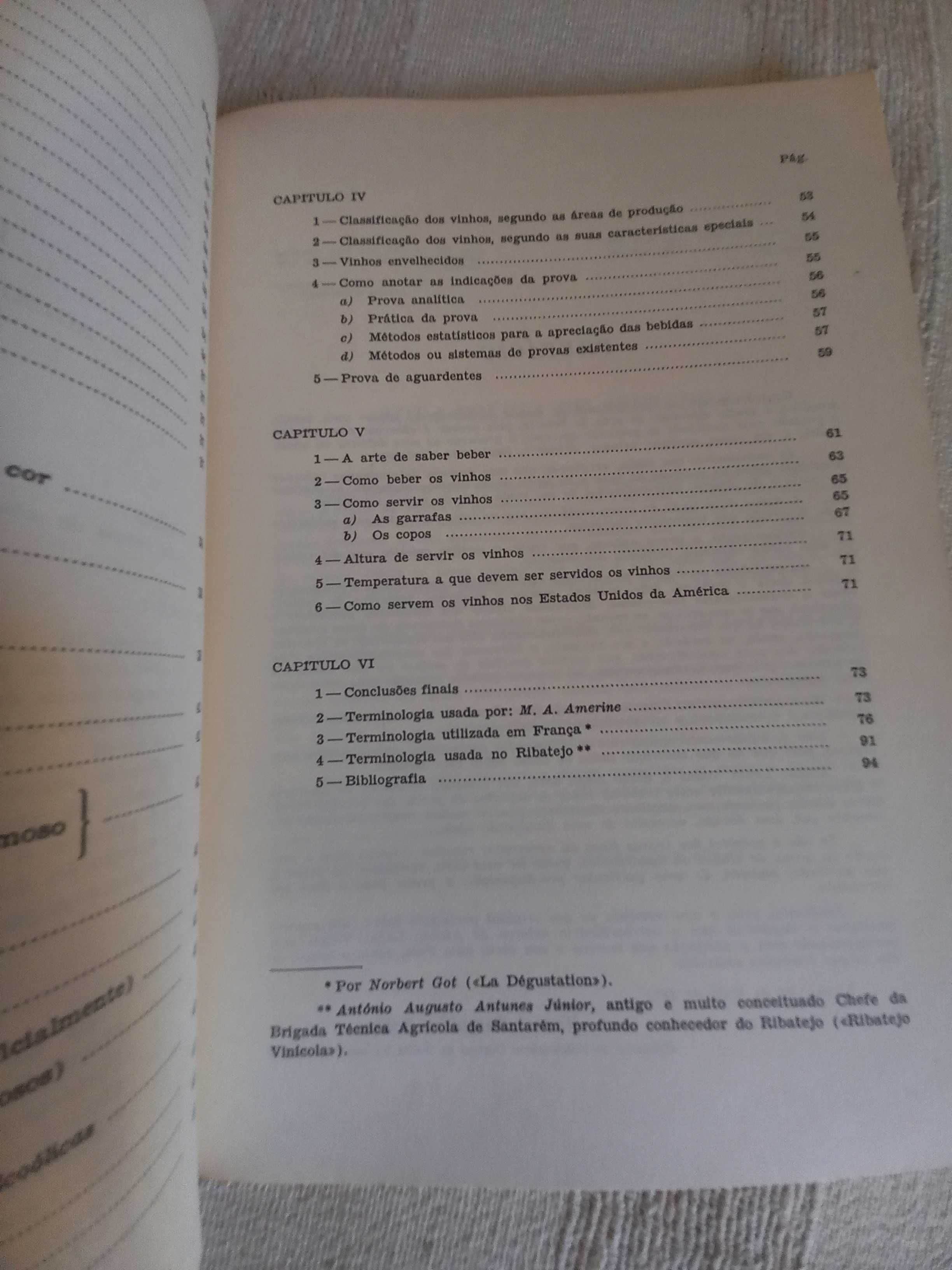 Livro antigo sobre Prova de Vinhos de Lopes Vieira