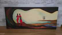 Quadro - Pintura à mão em acrílico sobre tela - Africano