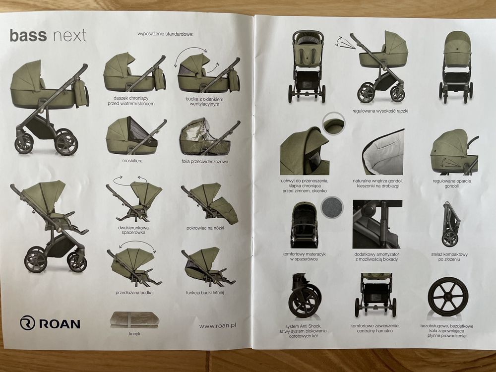 Wózek Roan bass next 2w1 + gratisy