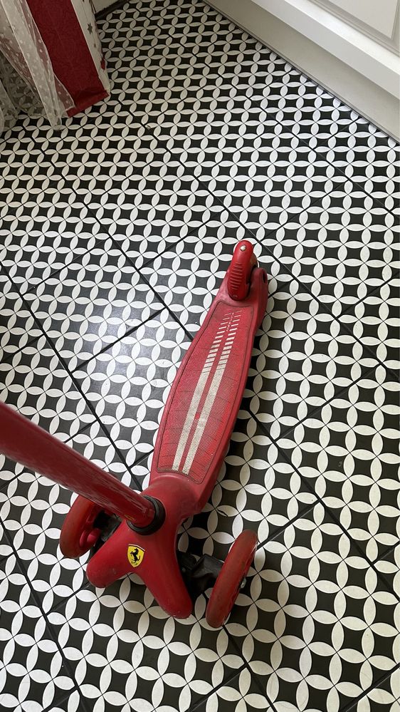 Самокат, самокат з регульваною ручкою, Самокат FERRARI Красный FXK5