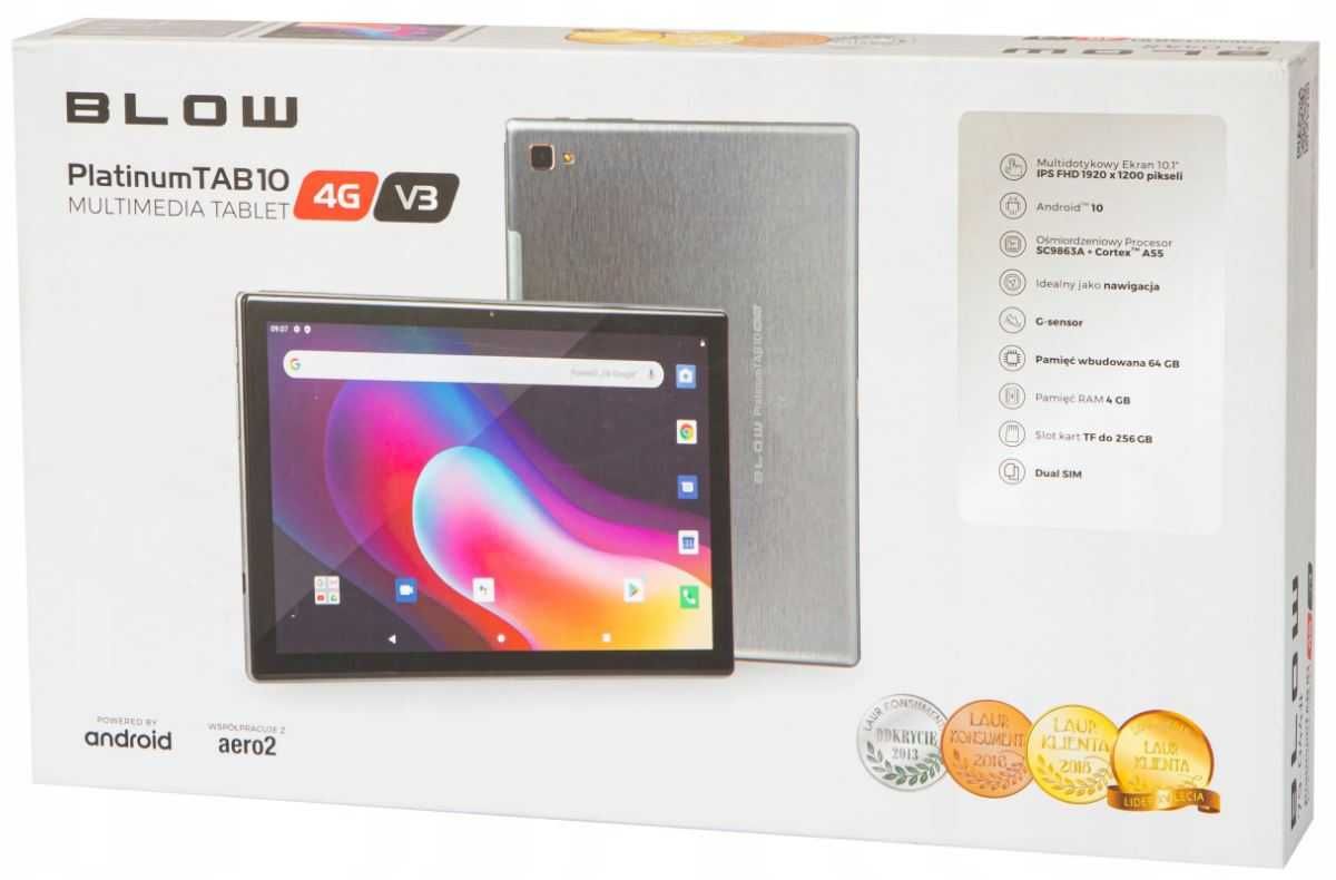 Tablet 10,1 Cali BLOW Platinum TAB10 LTE WiFi 4GB 64GB Etui klawiatura