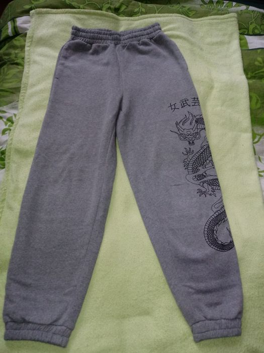 Spodnie dresowe Cropp aplikacja smok rozmiar S