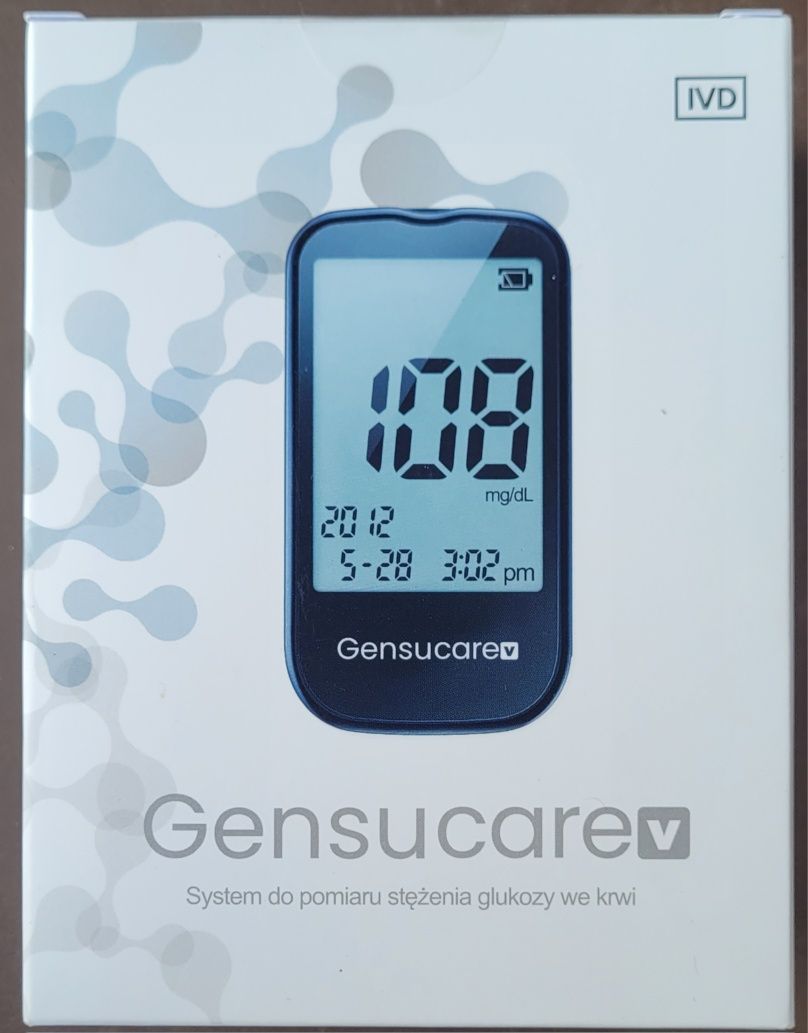 Glukometr Gensucare v NOWY polecenia głosowe 25szt pasków