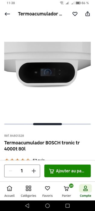 Esquentador termoacumulador BOSCH 80 litros
