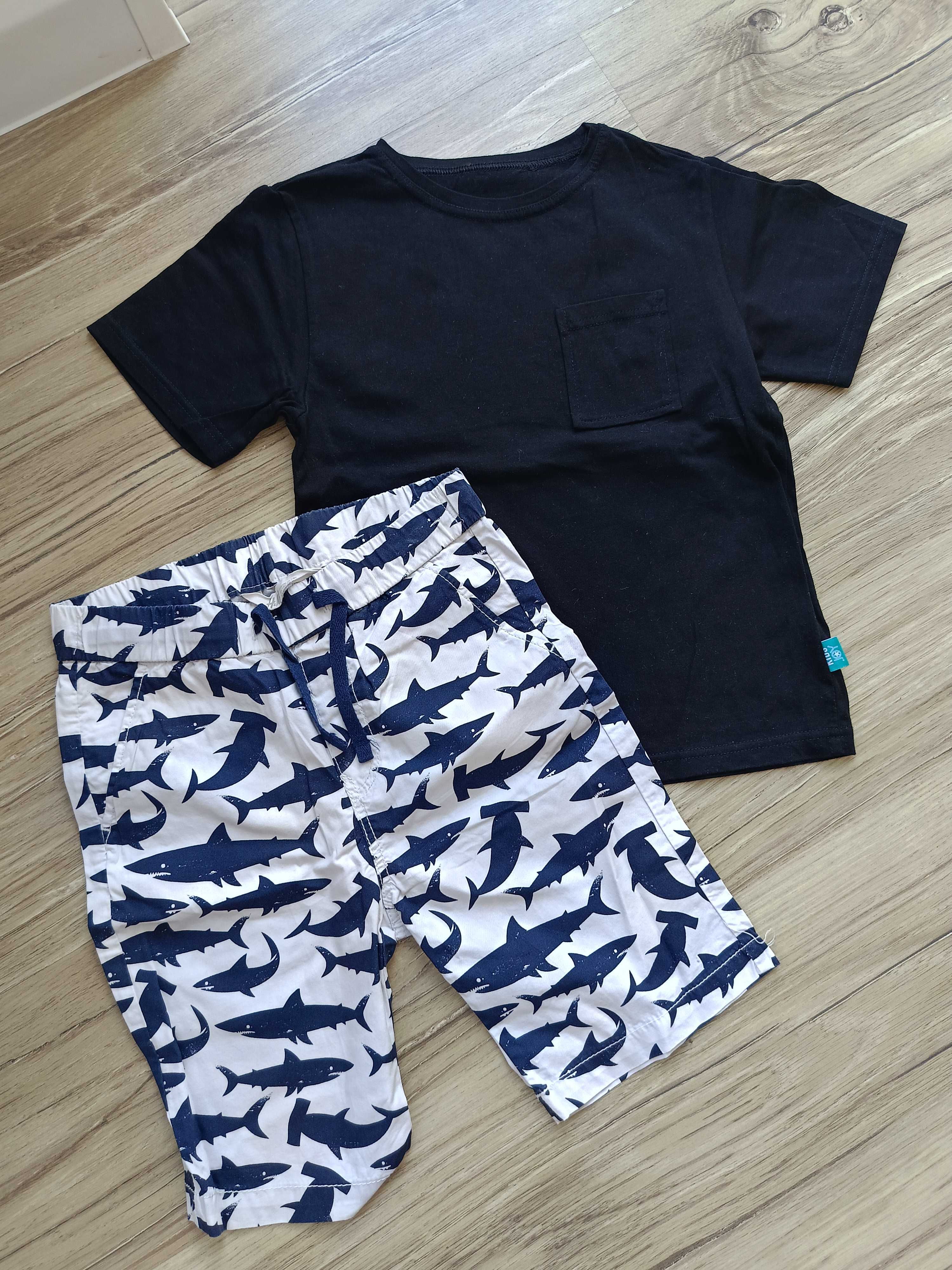 Komplet t-shirt bluzka Kids Joy 128/134 + spodenki H&M 128 + gratis.