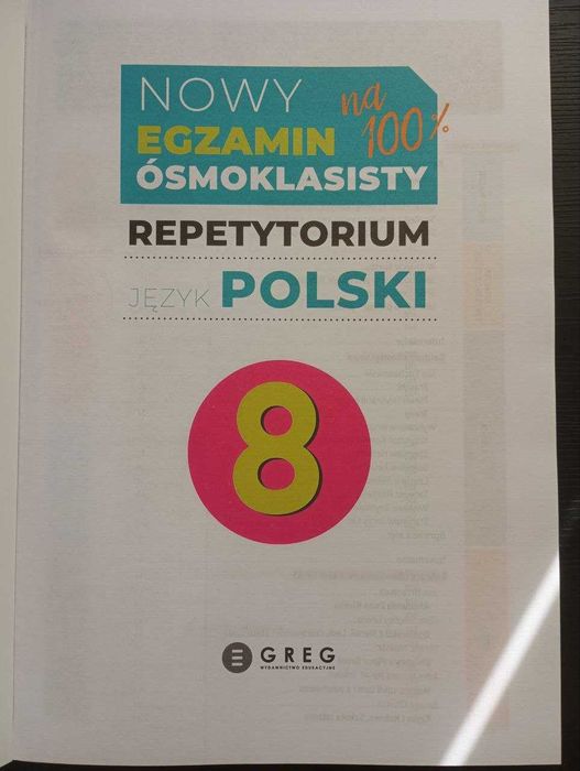 Zestaw Repetytorium Matematyka i Polski 8klas egzamin