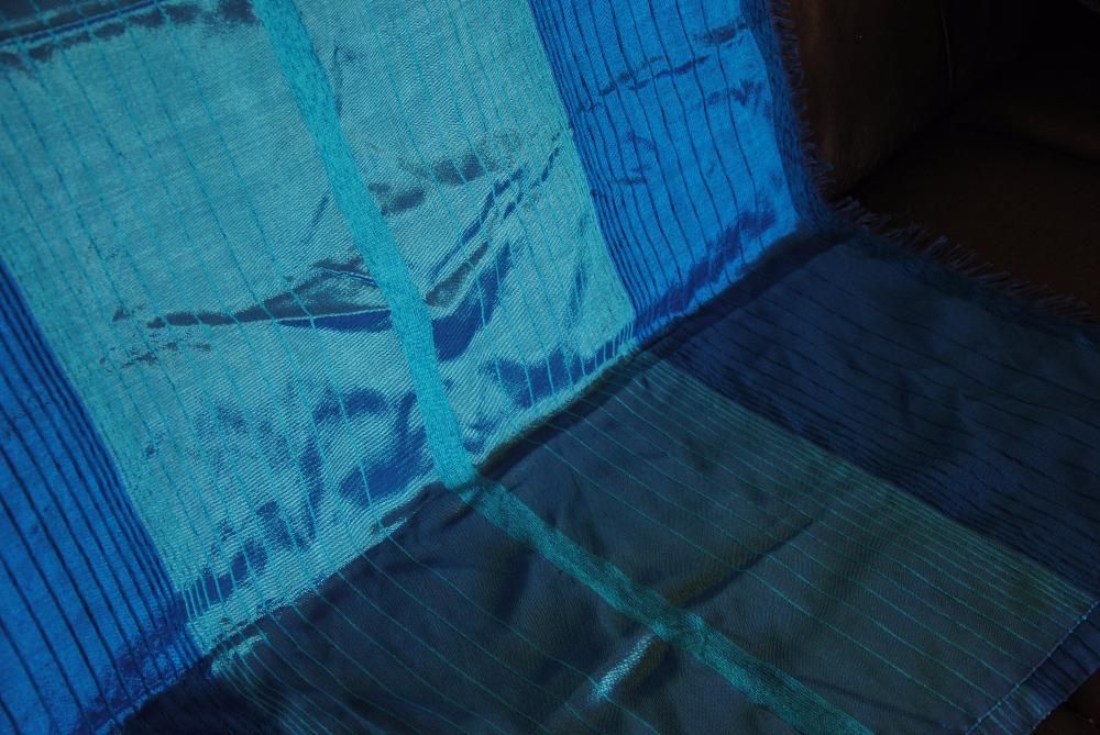 tkanina marokańska ozdobna sizal-jedwab kolor turkusowy