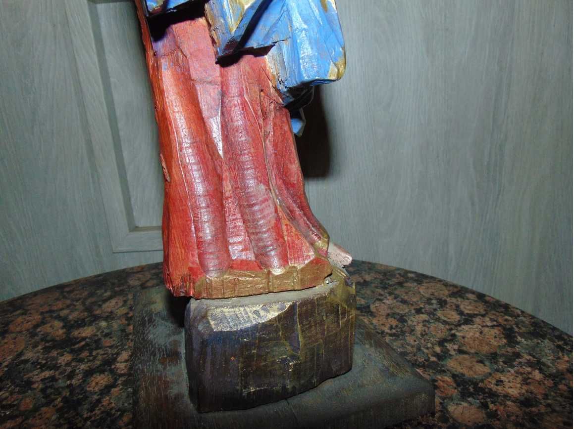 Przedwojenna drewniana figura Św.Józef,wys.54 cm.