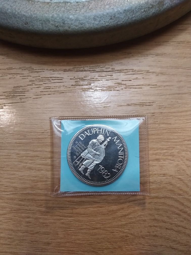 Монета  DAUPHIN MANITOBA 1982г.Полностью новая!!!Тираж 10000.
