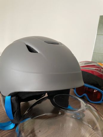 Kask narciarski dla dziecka, rozmiar S i gogle