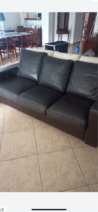 Sofa skorzana z funkcją spania