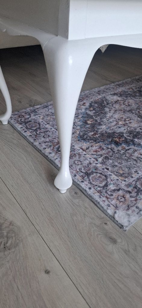 Ława stolik kawowy z duszą Wiktoriański Shabby styl biały
