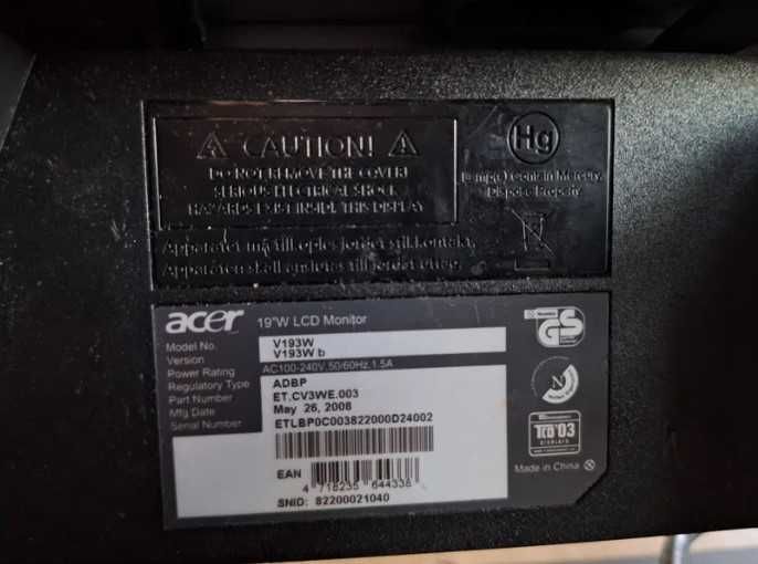 Monitor Acer 19" LCD