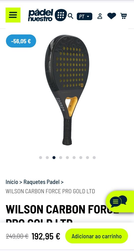 Carbon Force Pro [GOLD] Padel Raquete