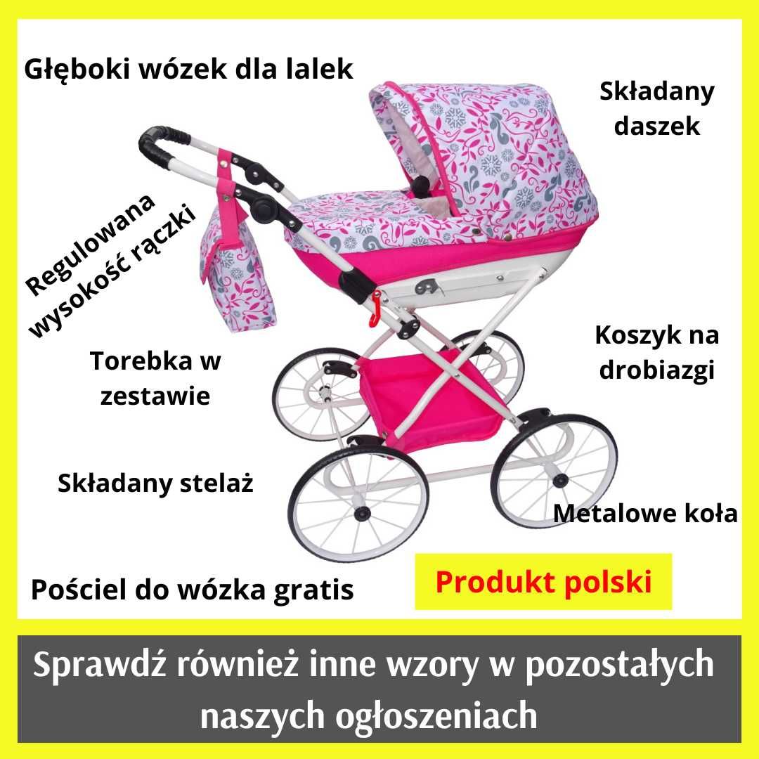 Wózek Dla Lalek Głęboki Duży Polski Gwarancja Promocja!