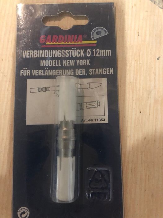 Łącznik złączka przedlużacz do drążka do zaslon  12mm Gardinia,  mocny